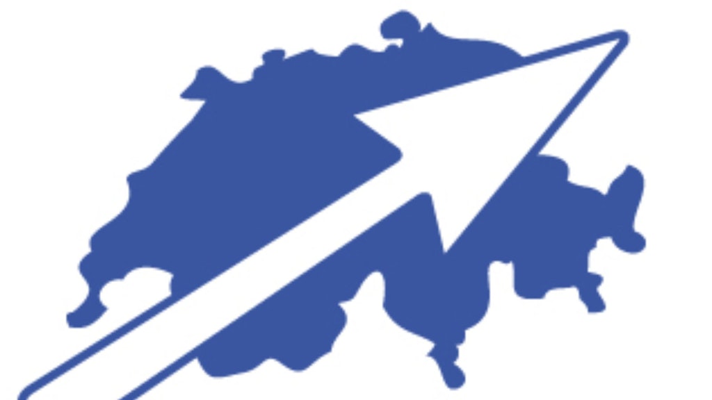 Piktogramm: Schweizer Karte mit einem Pfeil der von links unten nach rechts oben zeigt