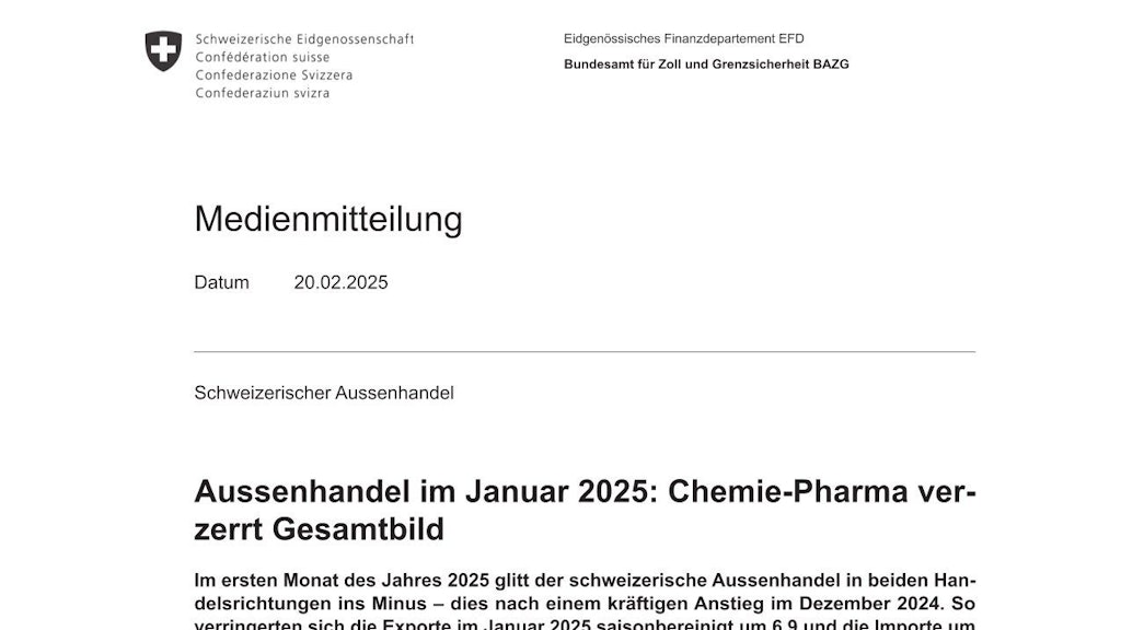 medienmitteilung-Aussenhandelsstatistik