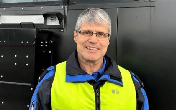 Roman Dörr bei der Arbeit, Zoll Basel Nord, Basel/St. Louis-Autobahn (Foto Jürg Feubli BAZG)