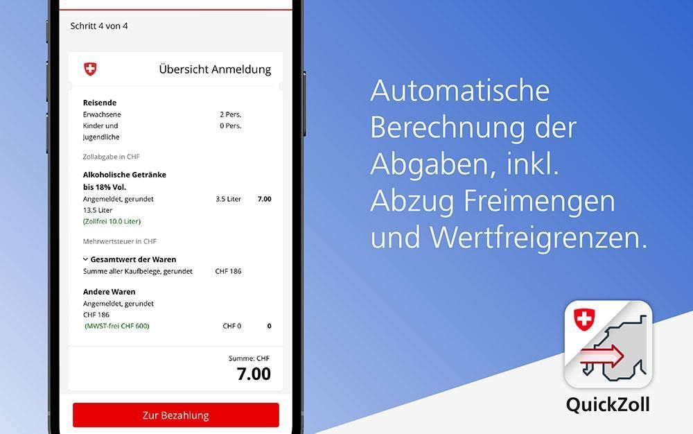 Automatische Berechnung der Abgaben, inklusive Abzug der Freimengen und Wertfreigrenzen