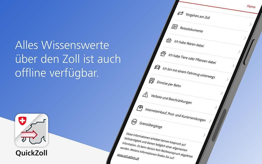 Alles Wissenswerte über den Zoll ist auch offline verfügbar