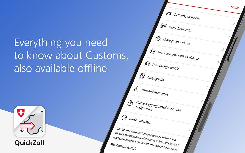 Everything you need to know about customs is also available offline.