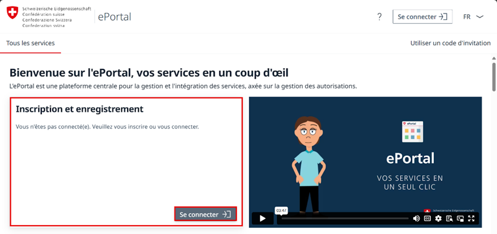 Inscription et enregistrement ePortal