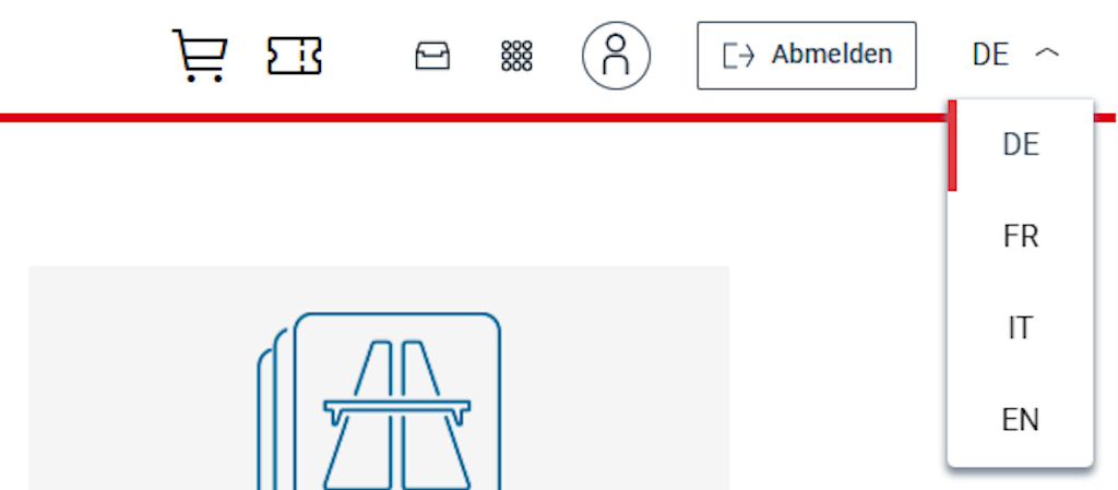Capture d'écran de l'ePortal de la Confédération suisse avec options de création de compte et de connexion. 