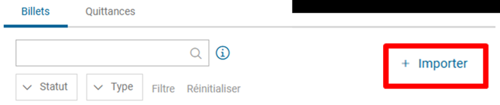 E-vignette, récupération billets achetés