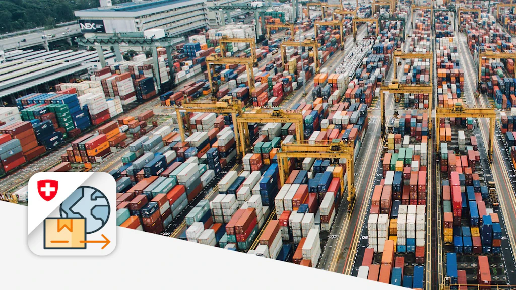 Conteneurs de fret en différentes couleurs 