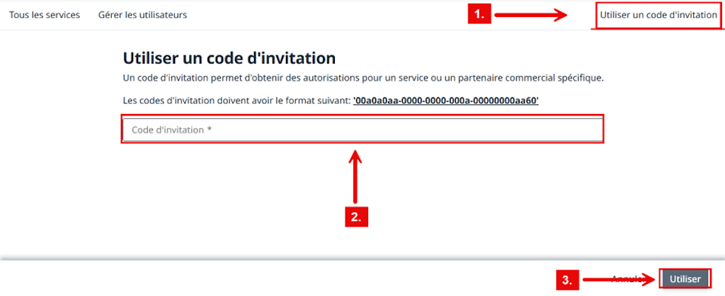 Utiliser un code d'invitation