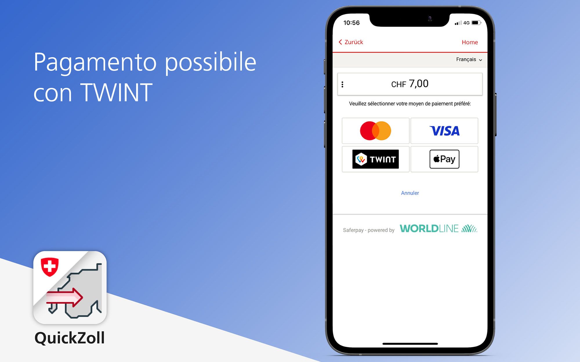 È possibile pagare anche con TWINT