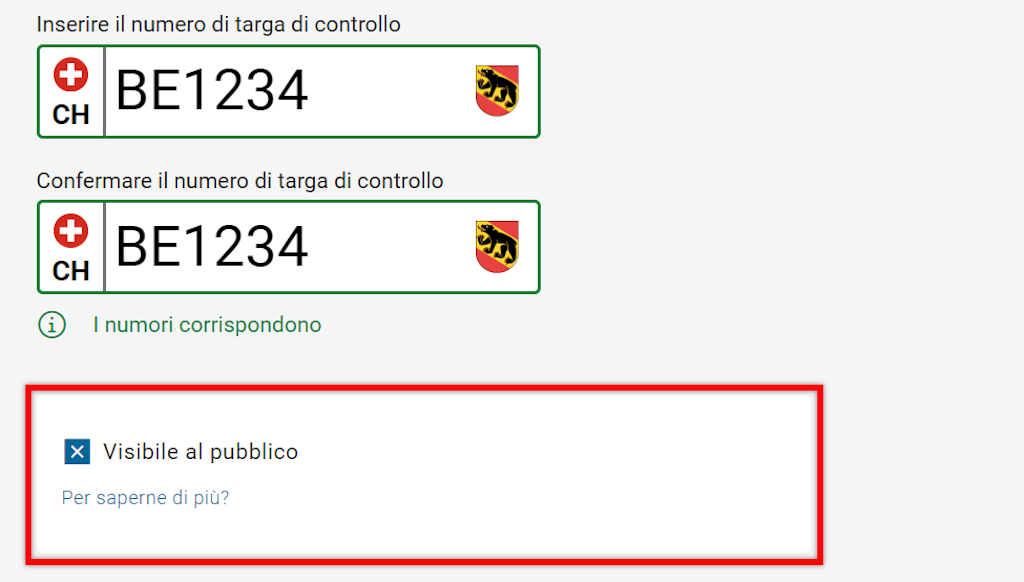  È visibile un campo con la scritta "Visibile al pubblico" e un link con la domanda "Ulteriori informazioni?".