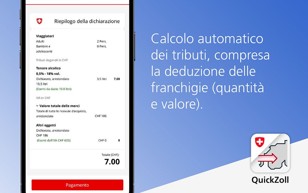 Calcolo automatico delle imposte, compresa la detrazione delle franchigie e dei limiti di valore