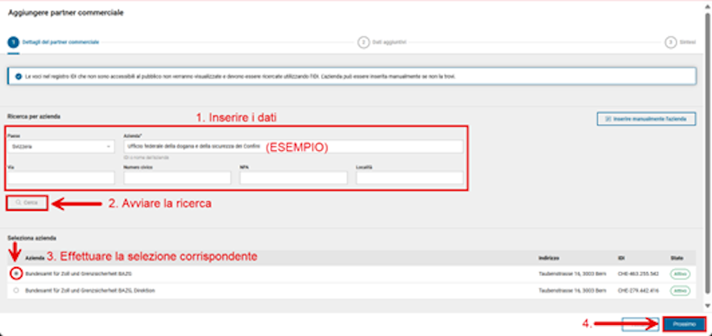 Inserire l'azienda ePortal